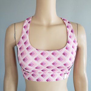 Forever 21 Pink & Purple Geometric Athletic Sports Bra Small NEW